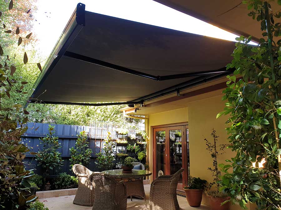 image of a folding arm awning